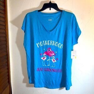 Florida Strong Motherhood Flamingo V-Neck Graphic Tee Size XL